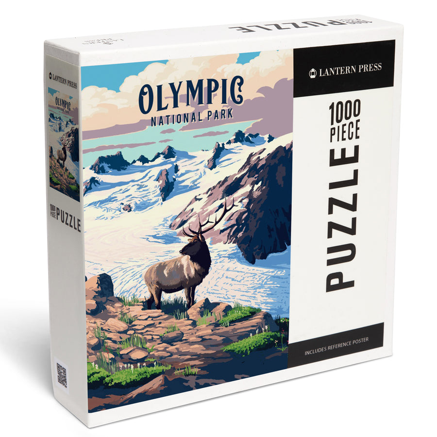 Olympic National Park, Washington, Painterly National Park Series, Jigsaw Puzzle Puzzle Lantern Press 