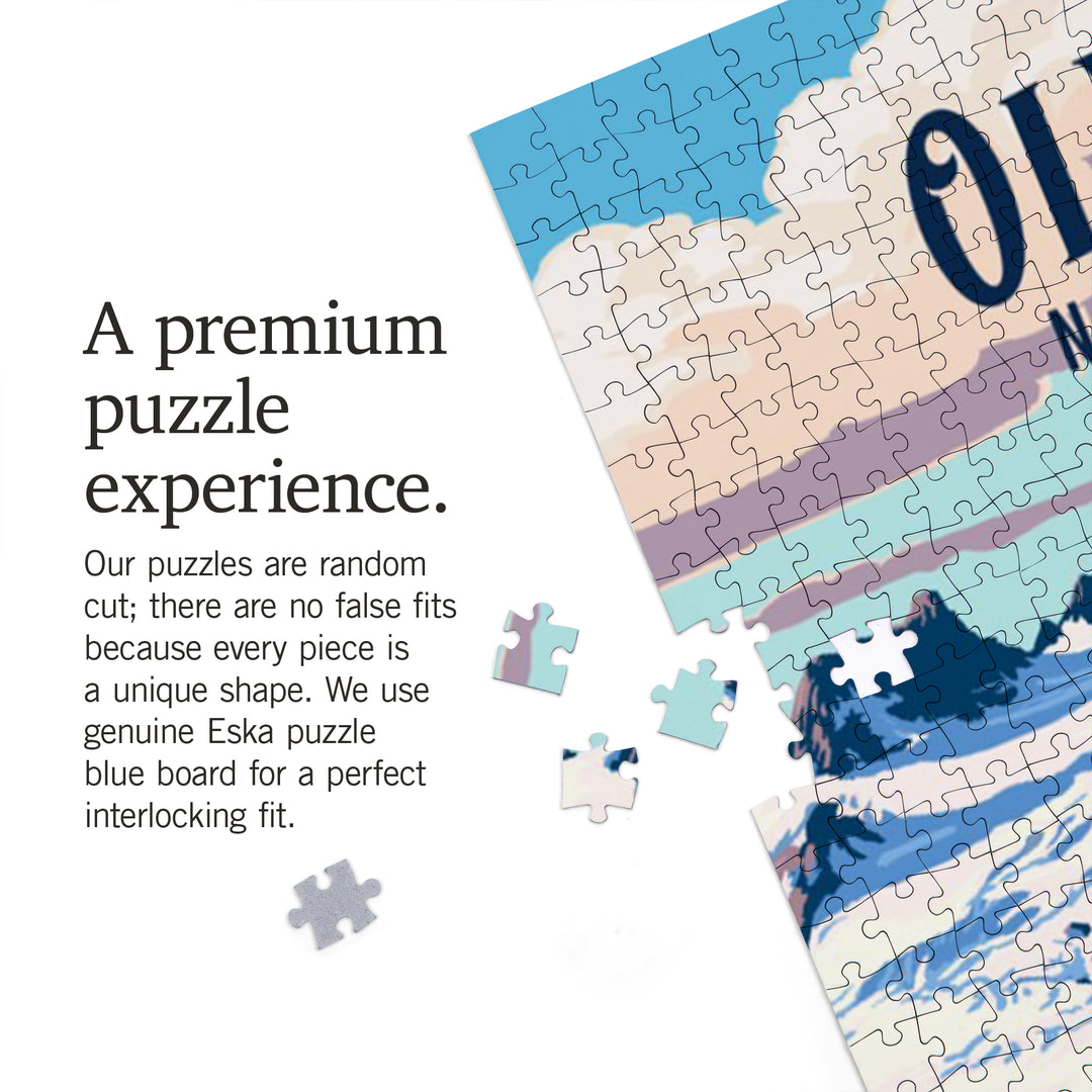 Olympic National Park, Washington, Painterly National Park Series, Jigsaw Puzzle Puzzle Lantern Press 