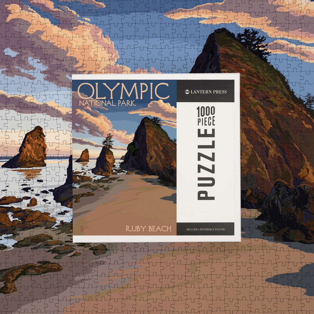 Olympic National Park, Washington, Ruby Beach, Jigsaw Puzzle Puzzle Lantern Press 