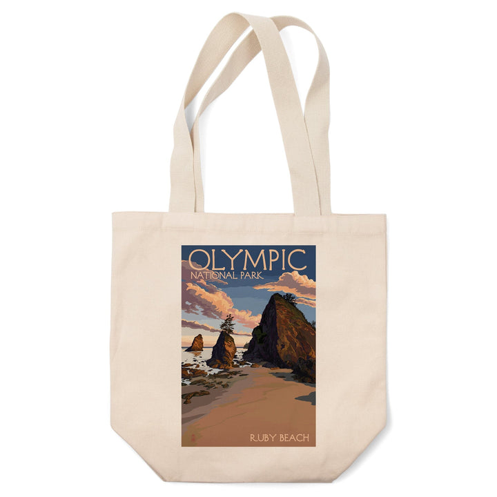 Olympic National Park, Washington, Ruby Beach, Lantern Press Artwork, Tote Bag Totes Lantern Press 