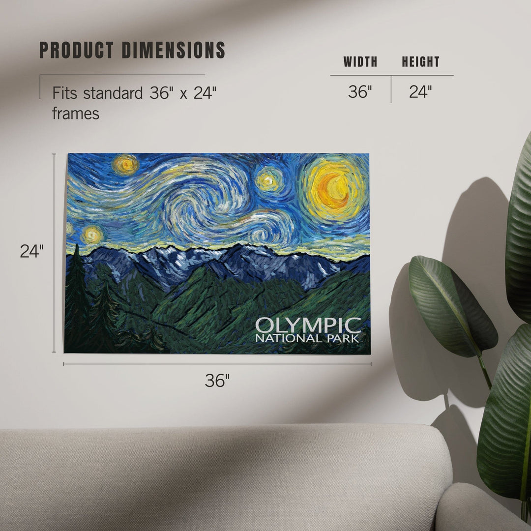 Olympic National Park, Washington, Starry Night National Park Series, Art & Giclee Prints Art Lantern Press 