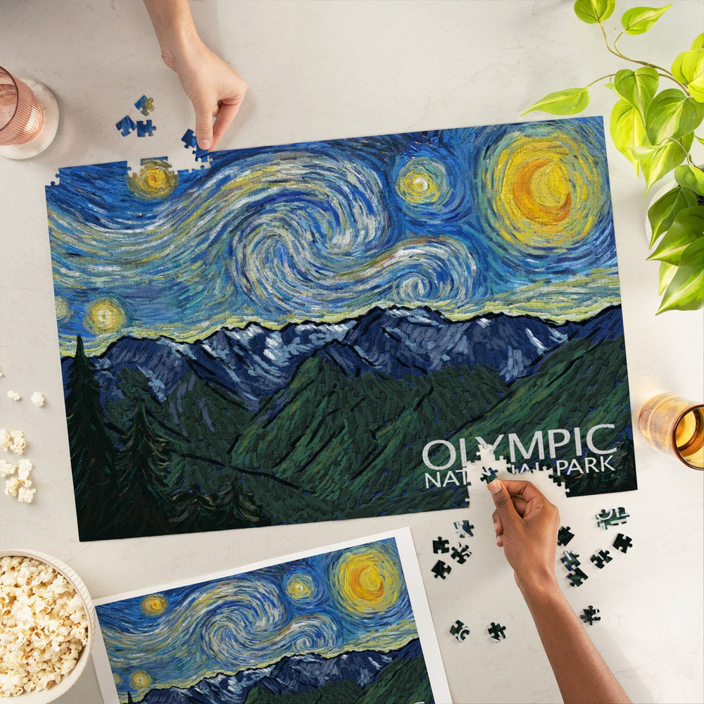 Olympic National Park, Washington, Starry Night National Park Series, Jigsaw Puzzle Puzzle Lantern Press 