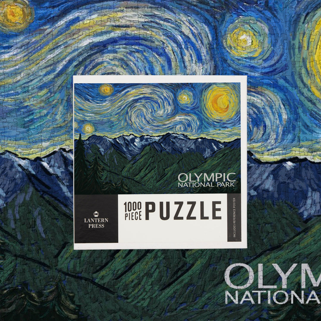 Olympic National Park, Washington, Starry Night National Park Series, Jigsaw Puzzle Puzzle Lantern Press 