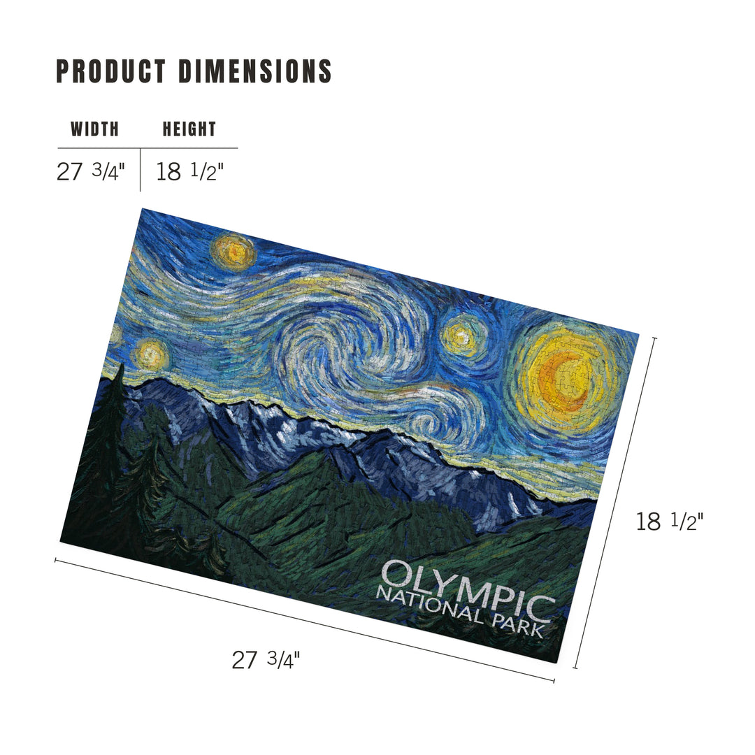 Olympic National Park, Washington, Starry Night National Park Series, Jigsaw Puzzle Puzzle Lantern Press 