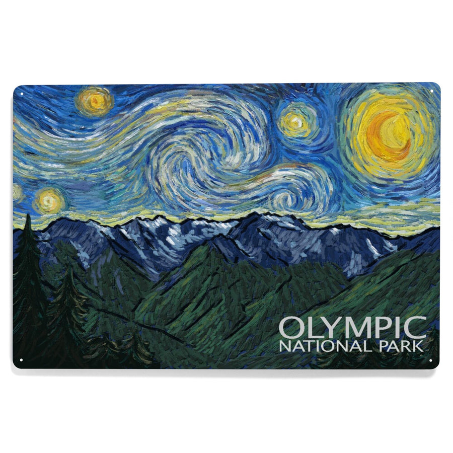 Olympic National Park, Washington, Starry Night National Park Series Metal Lantern Press 