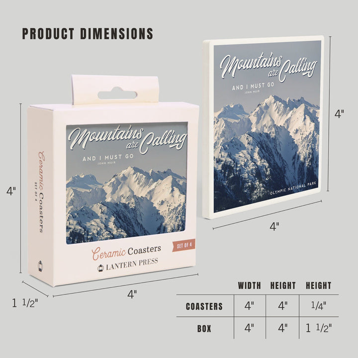 Olympic National Park, Washington, The Mountains are Calling, John Muir Press, Coasters Coasters Lantern Press 