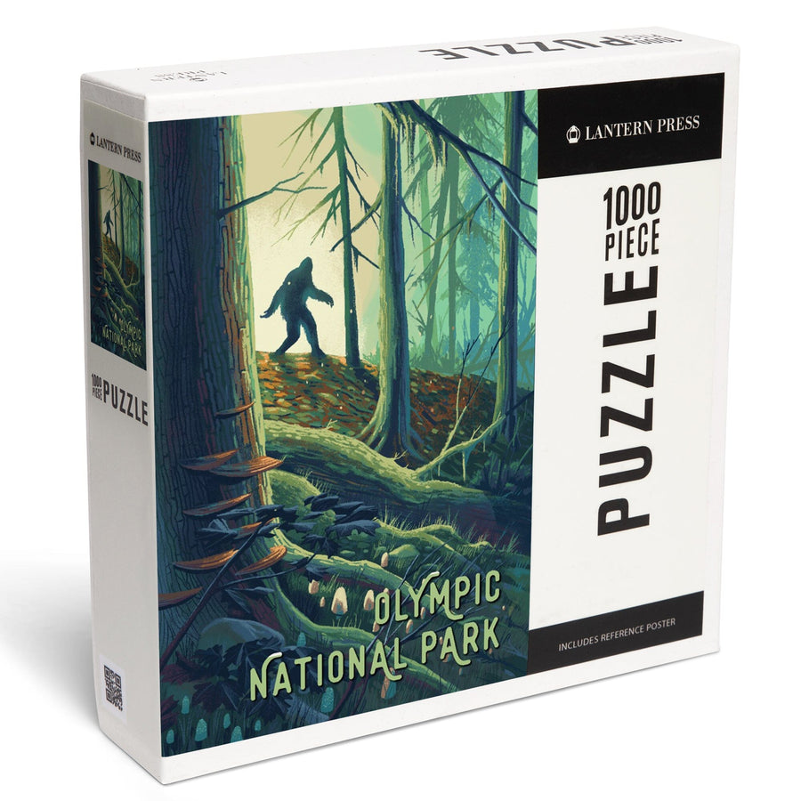 Olympic National Park, Washington, Wanderer, Bigfoot in Forest, Jigsaw Puzzle Puzzle Lantern Press 