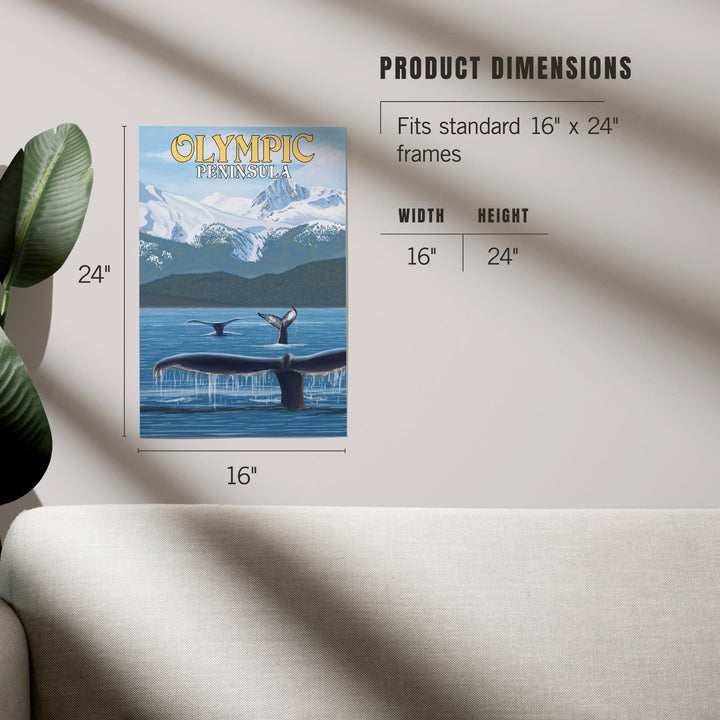 Olympic Peninsula, Washington, Painterly, Humpback Whale Family, Art & Giclee Prints Art Lantern Press 