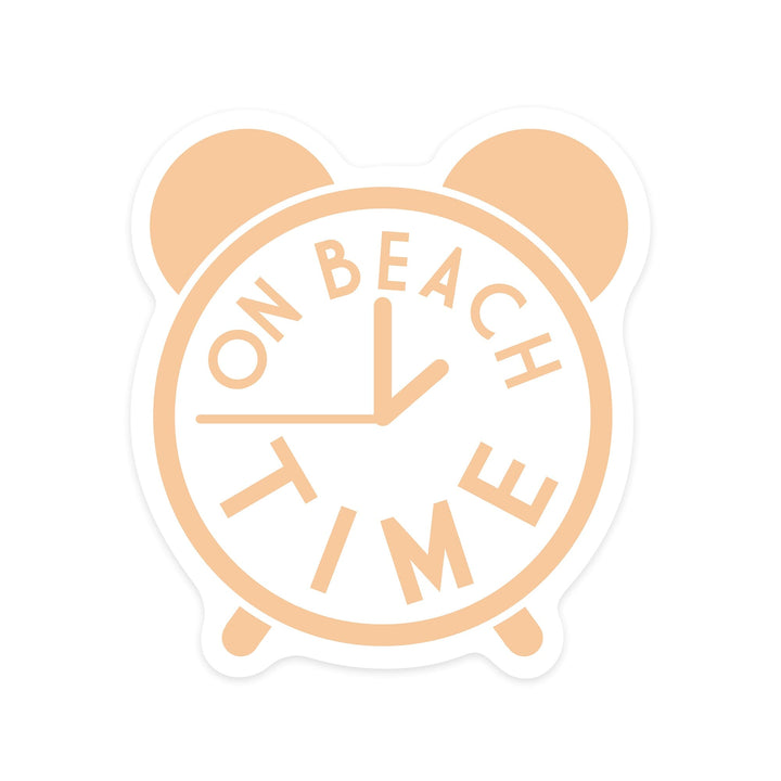 On Beach Time, Simply Said, Contour, Vinyl Sticker Sticker Lantern Press 