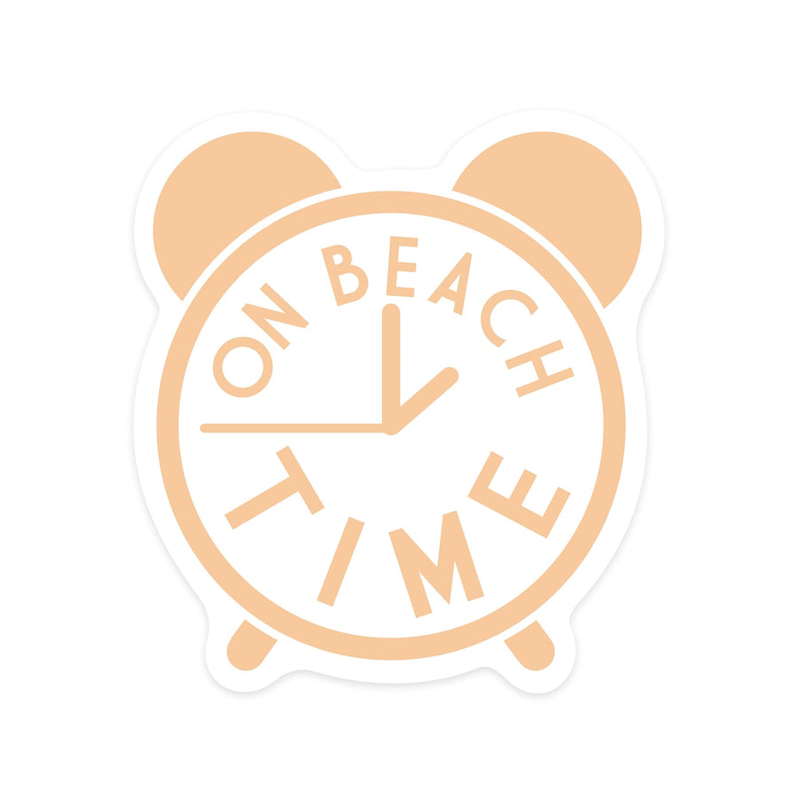 On Beach Time, Simply Said, Contour, Vinyl Sticker Sticker Lantern Press 