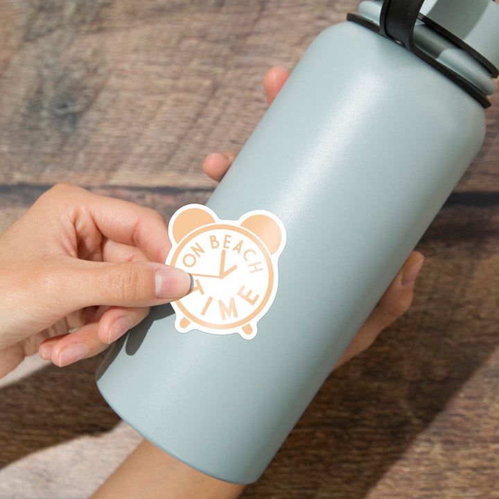 On Beach Time, Simply Said, Contour, Vinyl Sticker Sticker Lantern Press 