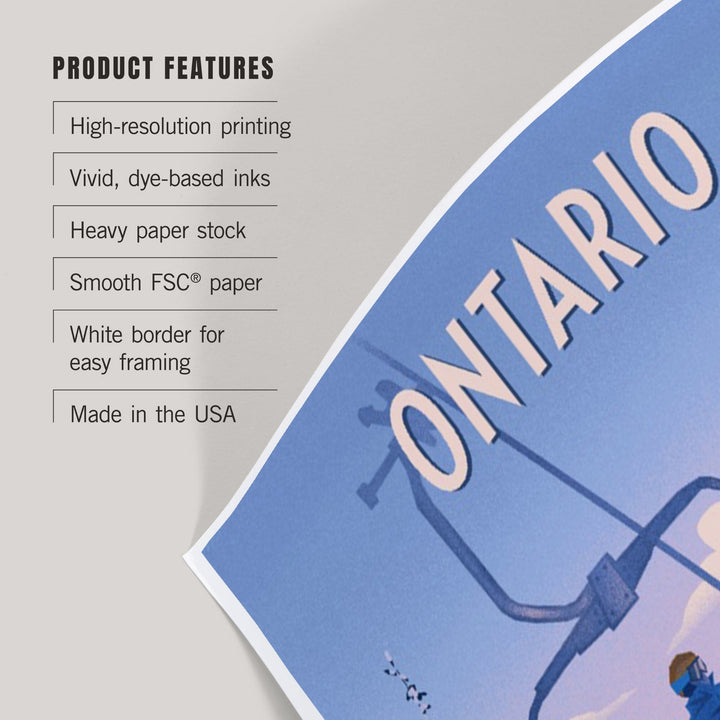 Ontario, Chill on the Uphill, Ski Lift, Art & Giclee Prints Art Lantern Press 