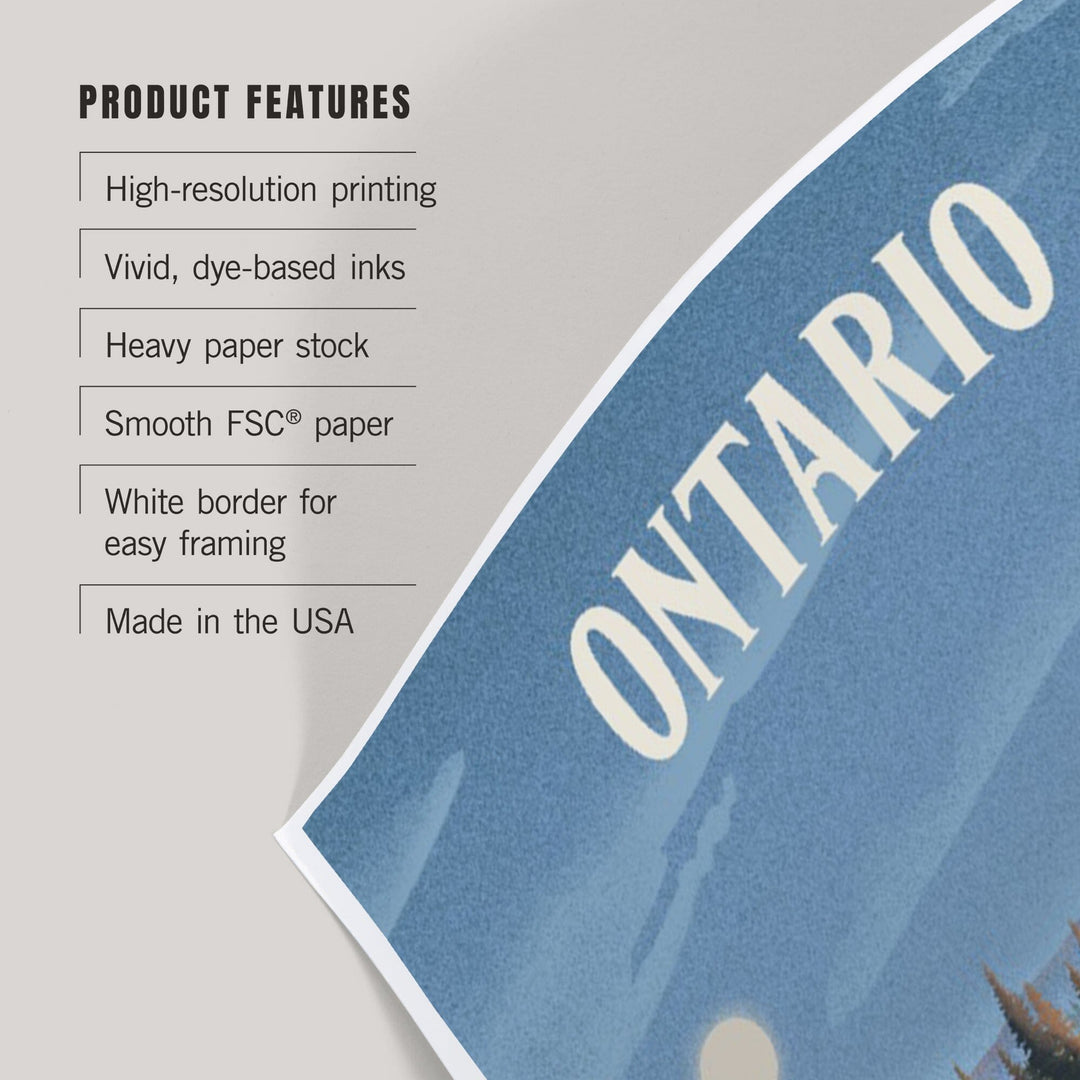 Ontario, Lithograph, Reflection Pond and Bull Moose, Art & Giclee Prints Art Lantern Press 