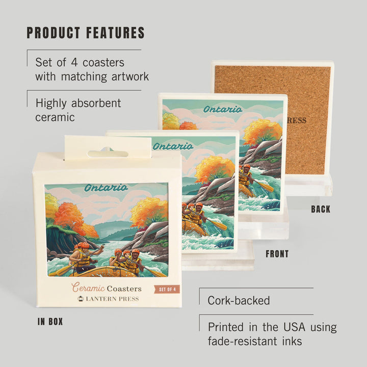 Ontario, Seek Adventure, River Rafting, Fall Colors, Coasters Coasters Lantern Press 