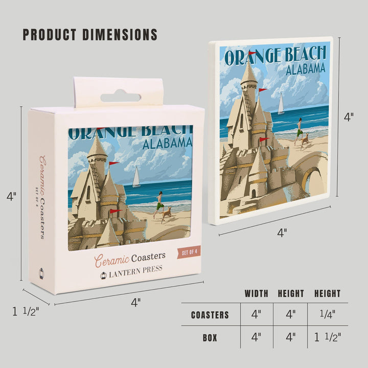Orange Beach, Alabama, Sandcastle, Coasters Coasters Lantern Press 