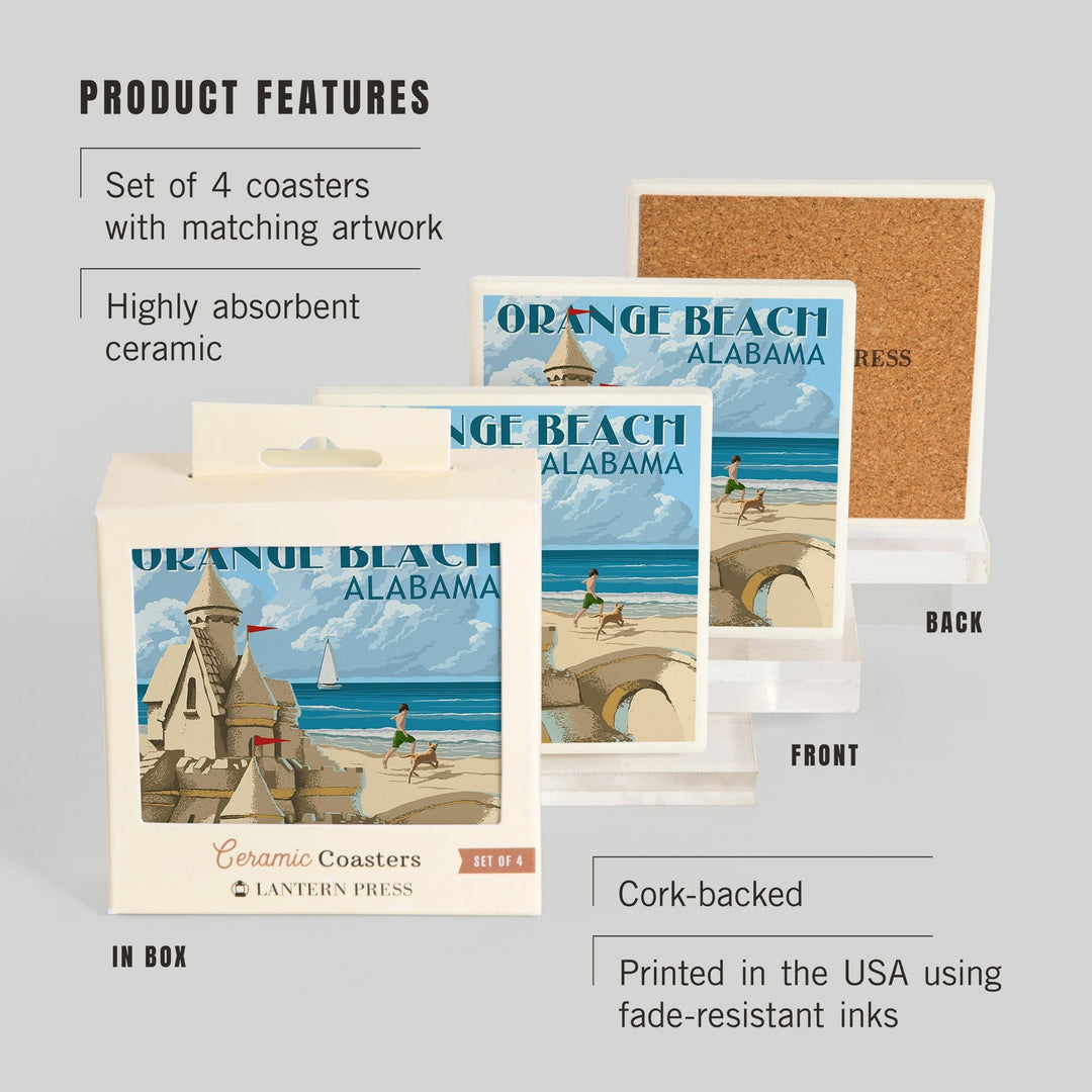 Orange Beach, Alabama, Sandcastle, Coasters Coasters Lantern Press 