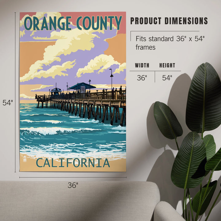Orange County, California, Pier and Sunset, Art & Giclee Prints Art Lantern Press 