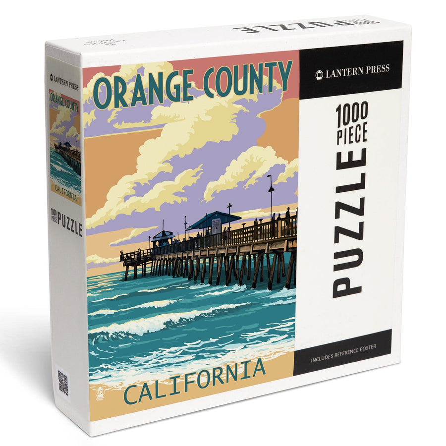 Orange County, California, Pier and Sunset, Jigsaw Puzzle Puzzle Lantern Press 