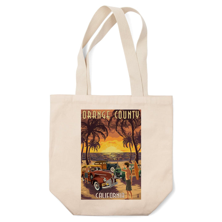 Orange County, California, Woodies and Sunset, Tote Bag Totes Lantern Press 