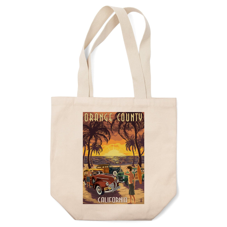 Orange County, California, Woodies and Sunset, Tote Bag Totes Lantern Press 