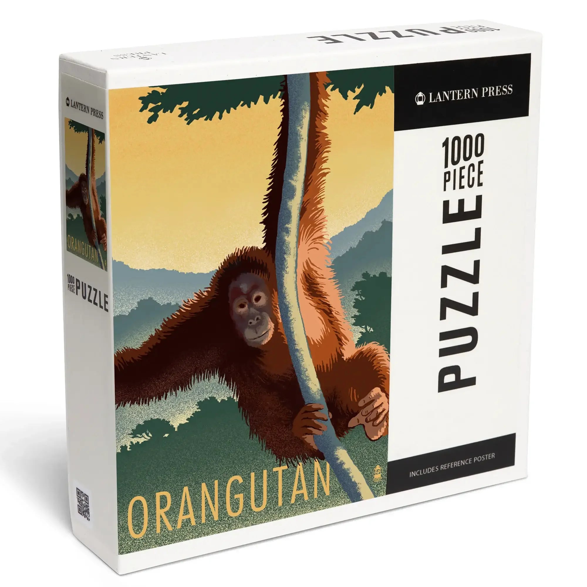 Orangutan, Lithograph Series, 1000 piece jigsaw puzzle – Lantern Press