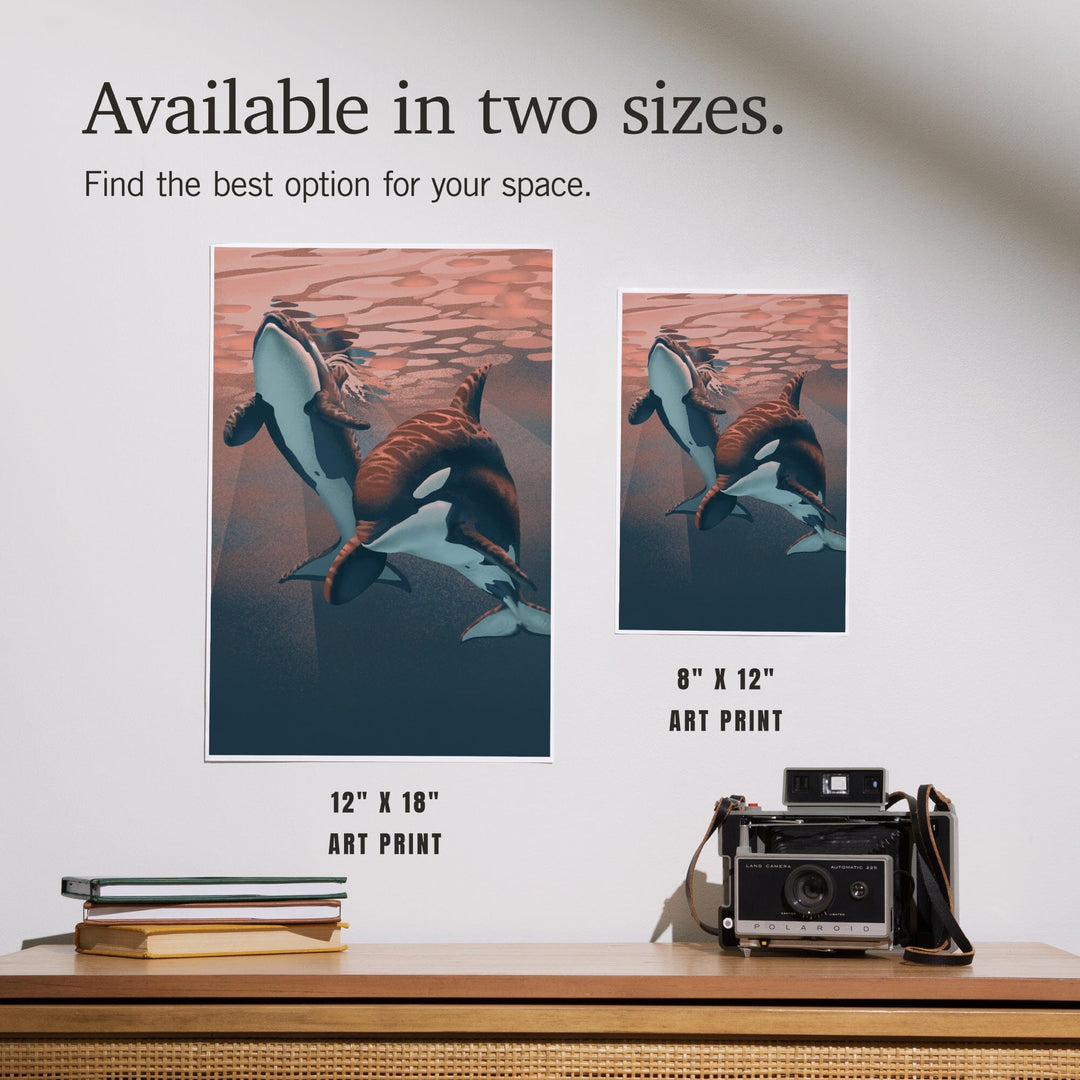 Orca, Lithograph, Art & Giclee Prints Art Lantern Press 