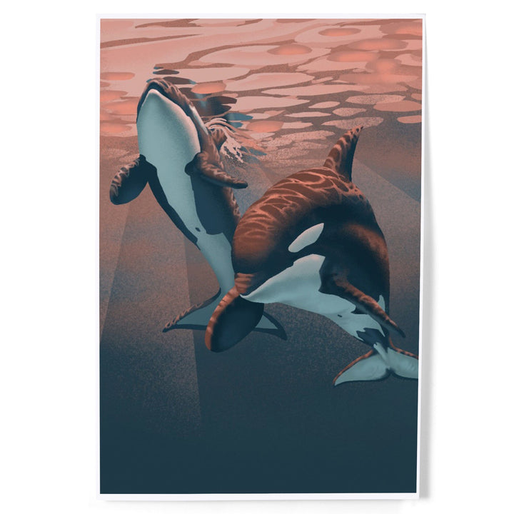 Orca, Lithograph, Art & Giclee Prints Art Lantern Press 