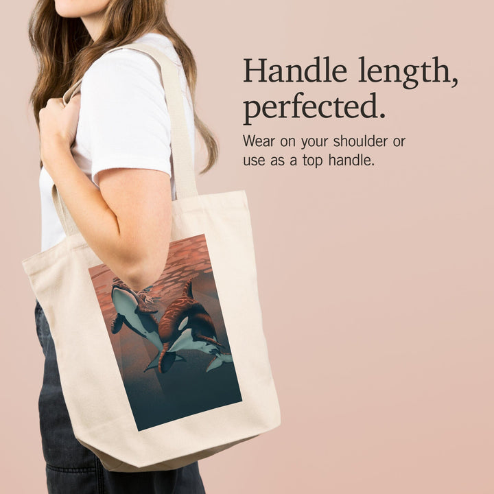 Orca, Lithograph, Tote Bag Totes Lantern Press 