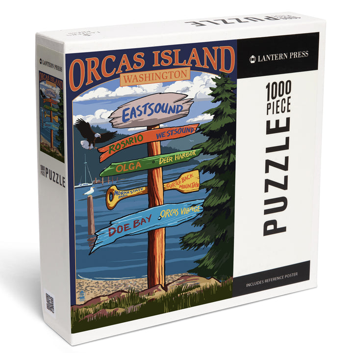 Orcas Island, WA, Destination Sign, Jigsaw Puzzle Puzzle Lantern Press 