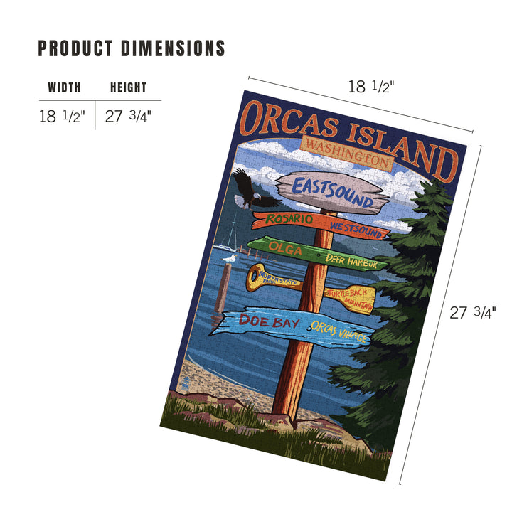 Orcas Island, WA, Destination Sign, Jigsaw Puzzle Puzzle Lantern Press 
