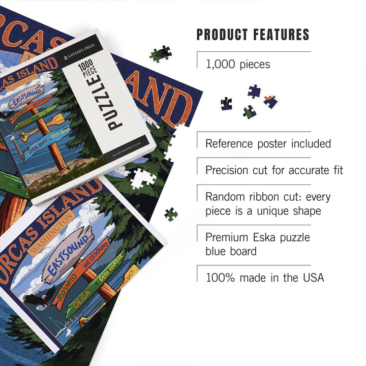 Orcas Island, WA, Destination Sign, Jigsaw Puzzle Puzzle Lantern Press 