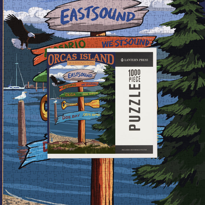 Orcas Island, WA, Destination Sign, Jigsaw Puzzle Puzzle Lantern Press 