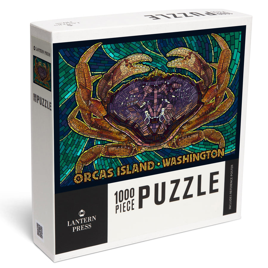Orcas Island, Washington, Dungeness Crab, Mosaic, Jigsaw Puzzle Puzzle Lantern Press 