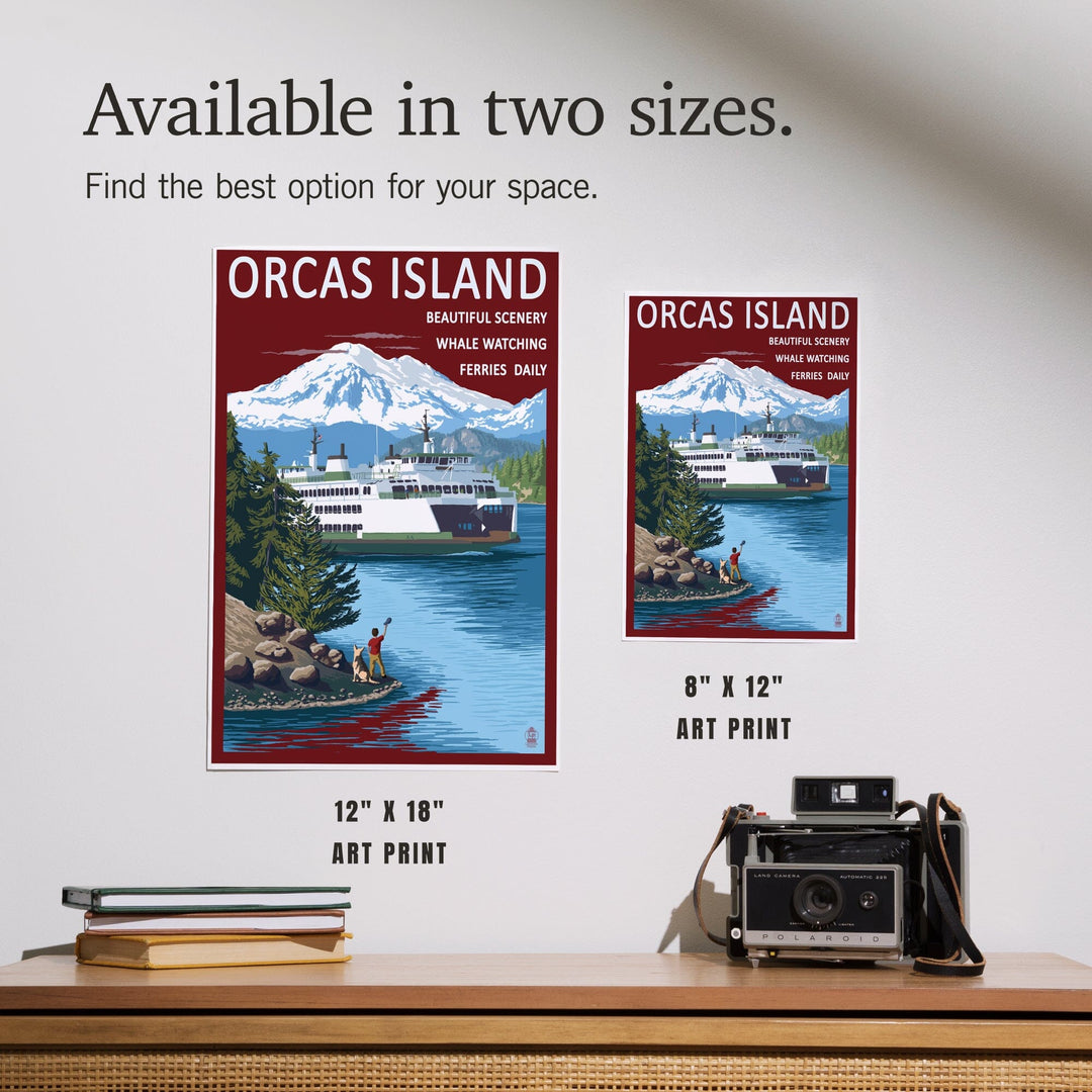 Orcas Island, Washington, Ferry Scene, Art & Giclee Prints Art Lantern Press 