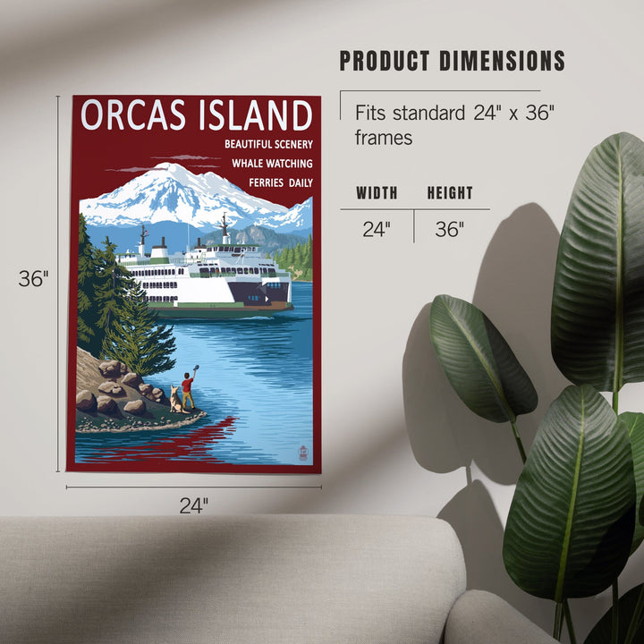 Orcas Island, Washington, Ferry Scene, Art & Giclee Prints Art Lantern Press 