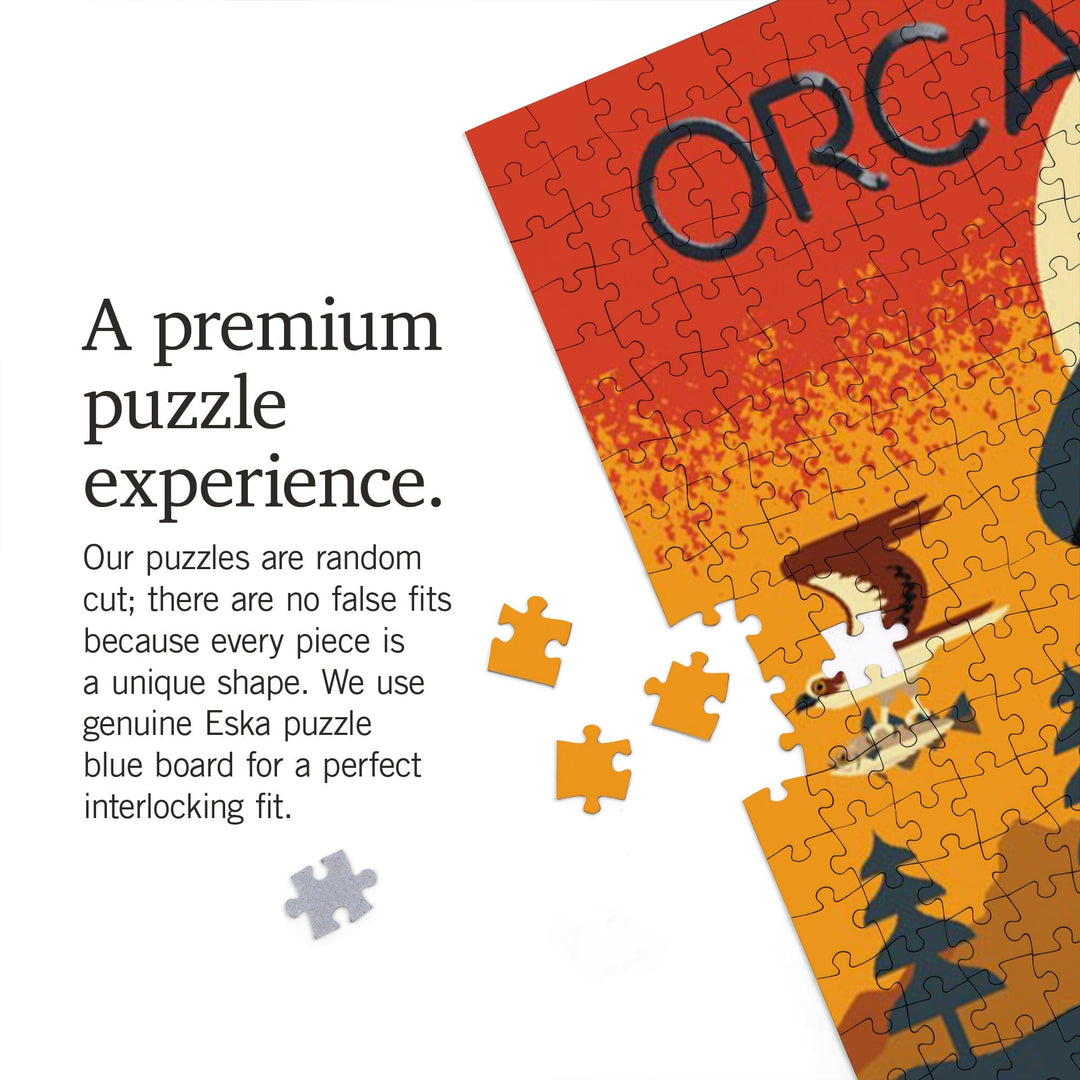Orcas Island, Washington, Marine Animals, Geometric, Jigsaw Puzzle Puzzle Lantern Press 