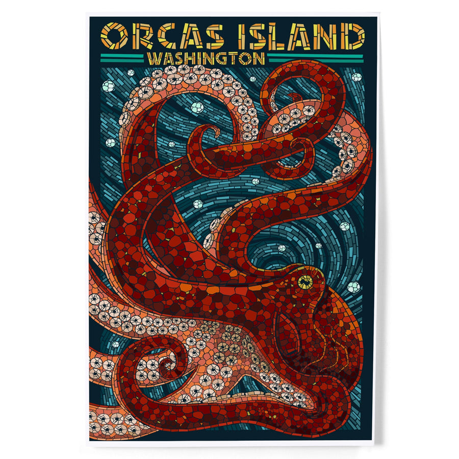 Orcas Island, Washington, Octopus Mosaic, Art & Giclee Prints Art Lantern Press 