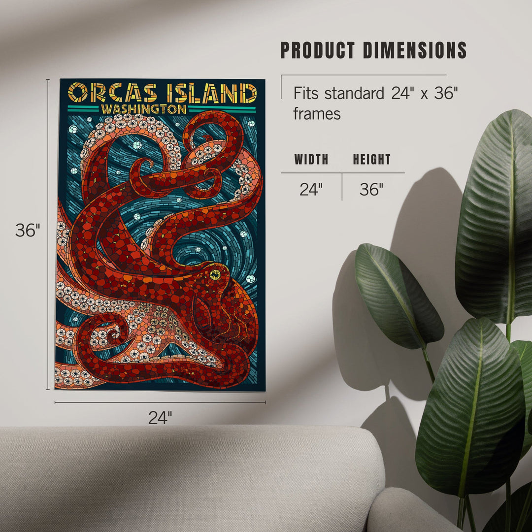 Orcas Island, Washington, Octopus Mosaic, Art & Giclee Prints Art Lantern Press 