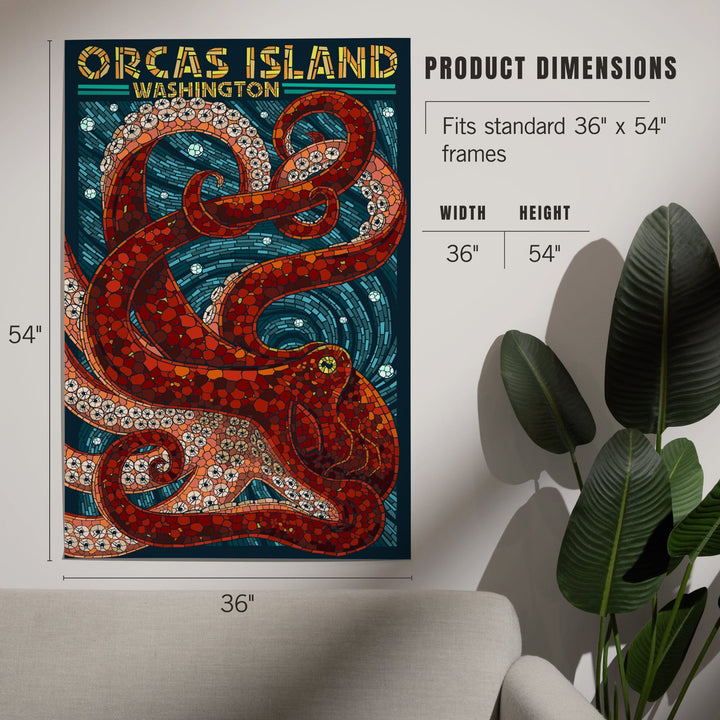 Orcas Island, Washington, Octopus Mosaic, Art & Giclee Prints Art Lantern Press 