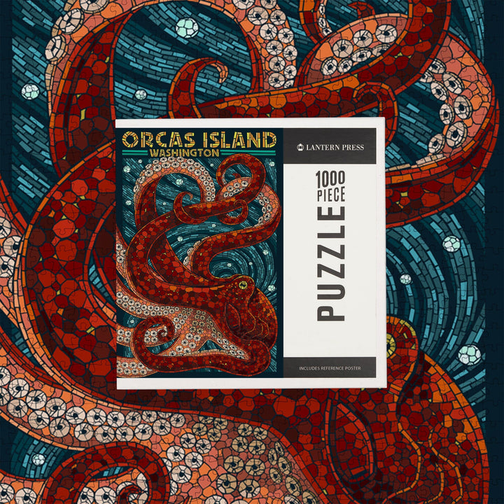 Orcas Island, Washington, Octopus Mosaic, Jigsaw Puzzle Puzzle Lantern Press 
