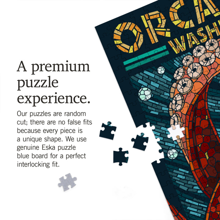 Orcas Island, Washington, Octopus Mosaic, Jigsaw Puzzle Puzzle Lantern Press 
