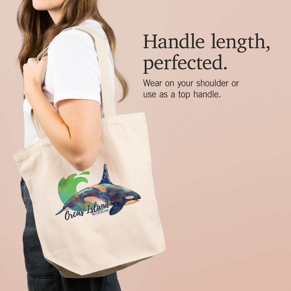 Orcas Island, Washington, Orca, Watercolor,, Tote Bag Totes Lantern Press 