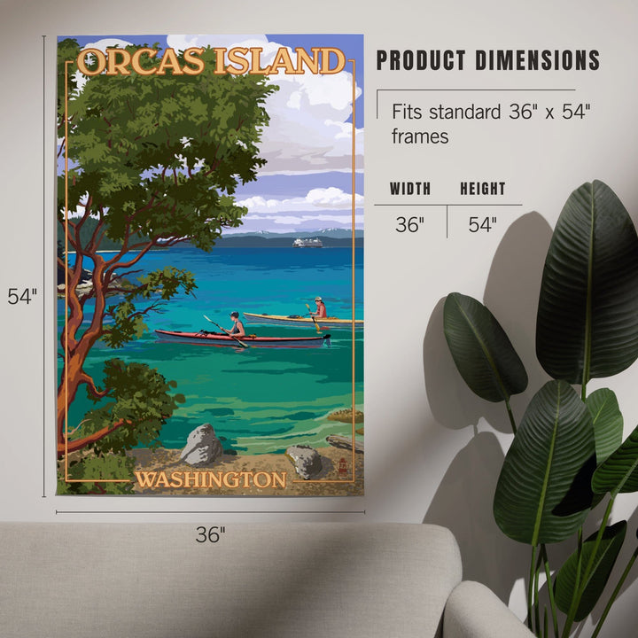 Orcas Island, Washington, San Juan Islands, Kayakers, Art & Giclee Prints Art Lantern Press 