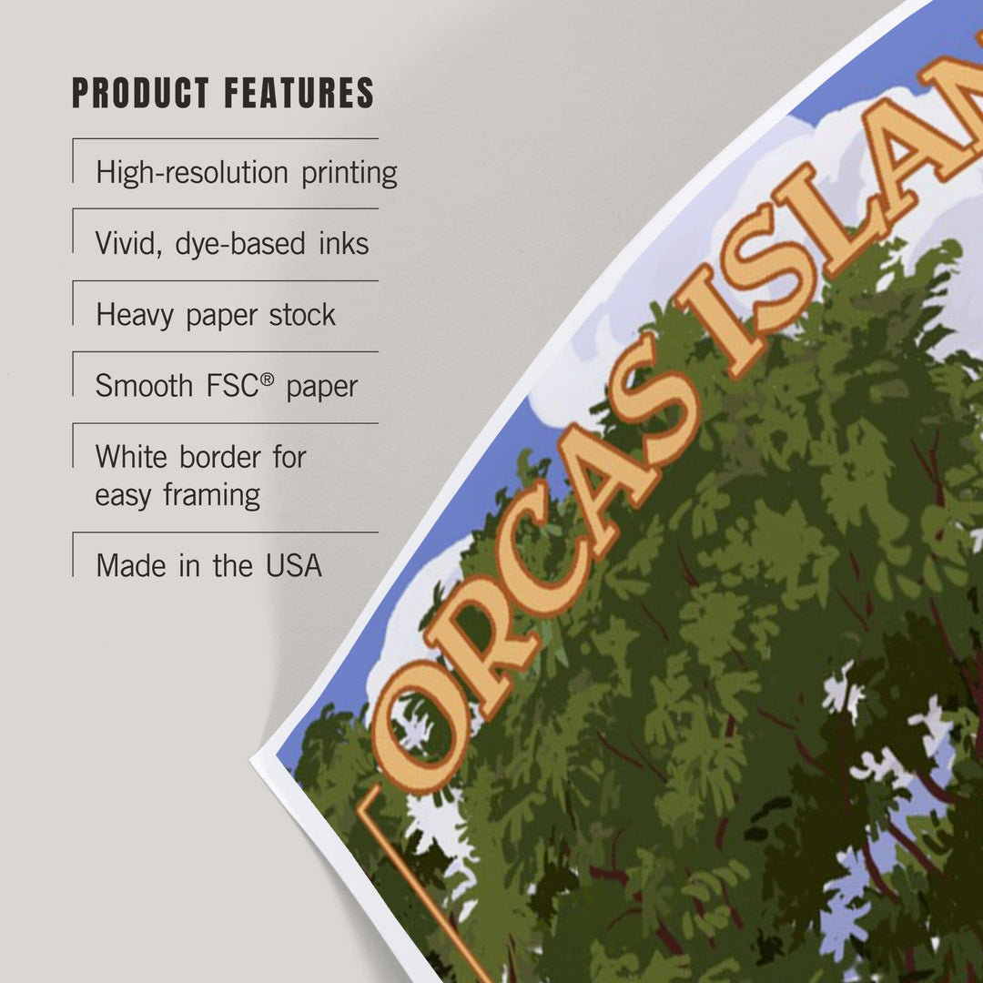 Orcas Island, Washington, San Juan Islands, Kayakers, Art & Giclee Prints Art Lantern Press 
