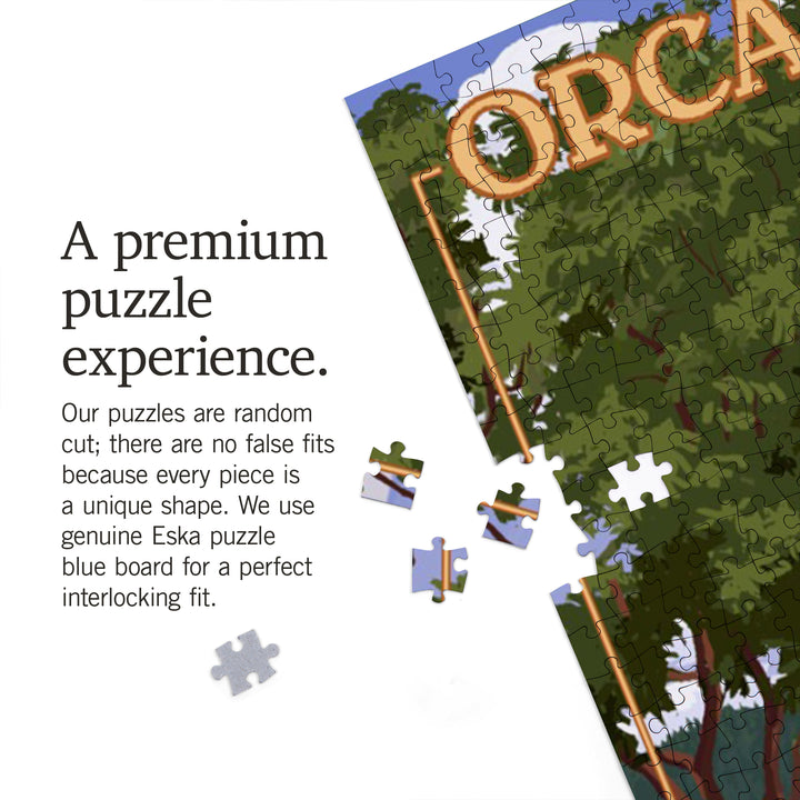 Orcas Island, Washington, San Juan Islands, Kayakers, Jigsaw Puzzle Puzzle Lantern Press 
