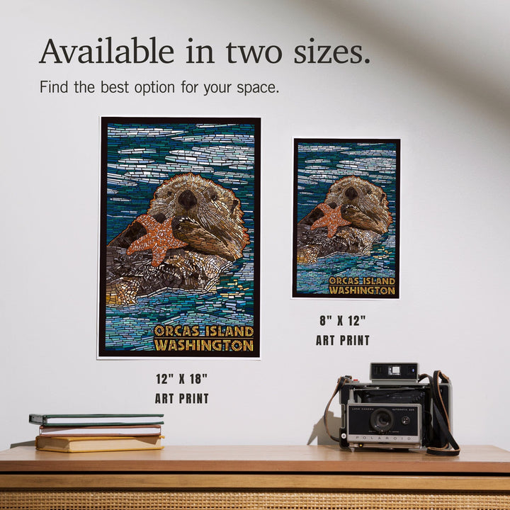 Orcas Island, Washington, Sea Otter, Mosaic, Art & Giclee Prints Art Lantern Press 