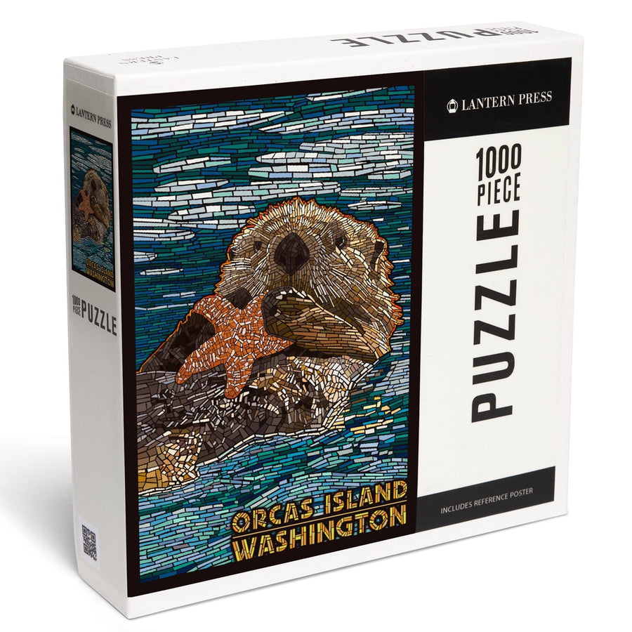 Orcas Island, Washington, Sea Otter, Mosaic, Jigsaw Puzzle Puzzle Lantern Press 