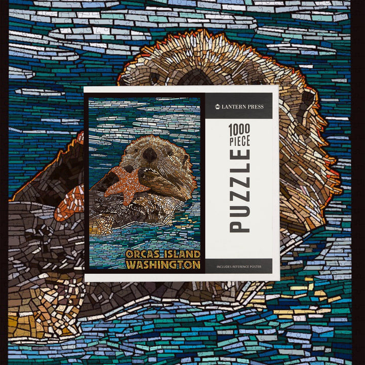 Orcas Island, Washington, Sea Otter, Mosaic, Jigsaw Puzzle Puzzle Lantern Press 