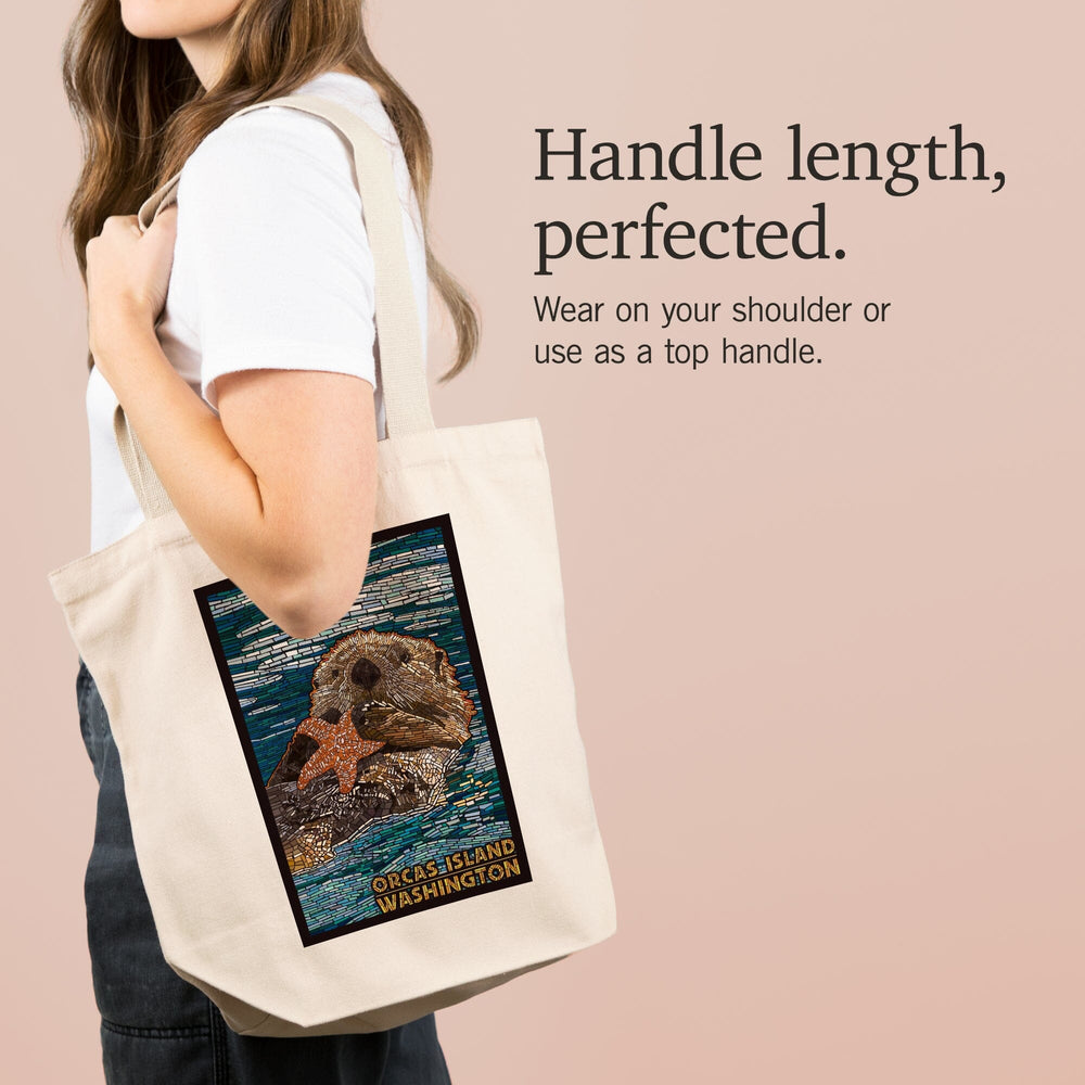 Orcas Island, Washington, Sea Otter, Mosaic, Tote Bag Totes Lantern Press 
