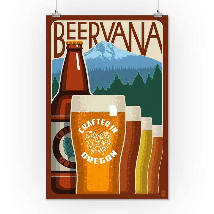 Oregon Beers, Beervana, Vintage Sign, Art & Giclee Prints Art Lantern Press 16 x 24 Giclee Print 